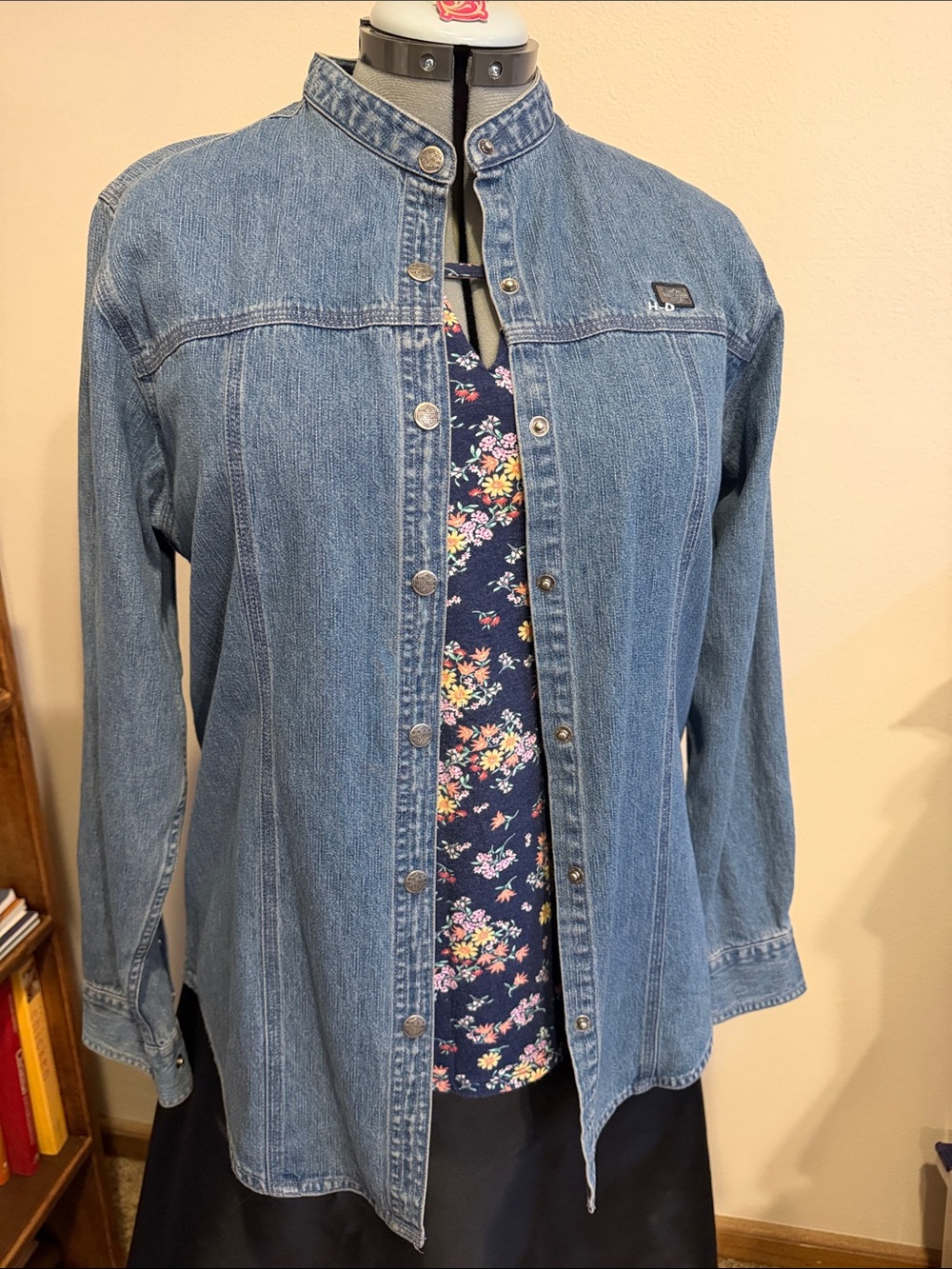 Harley-Davidson Women's Light Blue Denim Button-Front Jacket